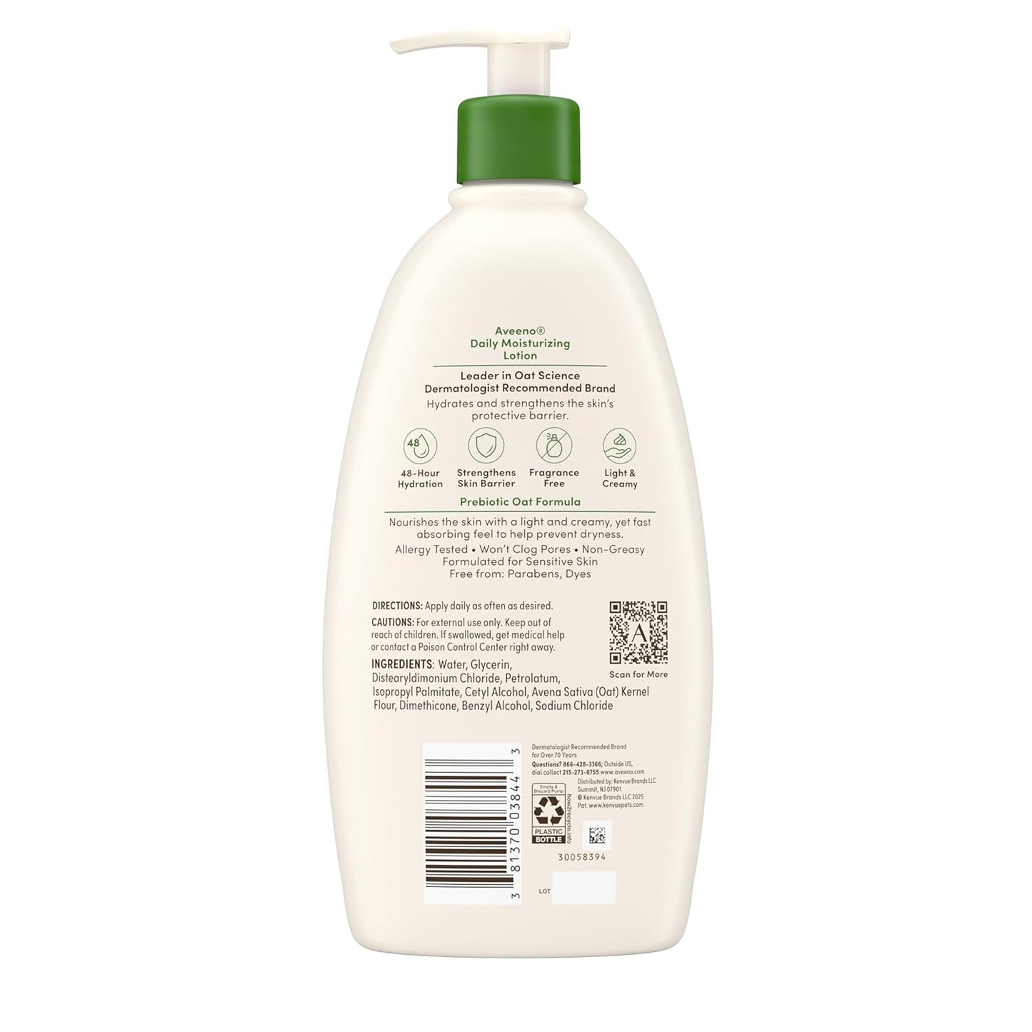 Aveeno Daily Moisturizing Body Lotion, Body Lotion for Dry Skin with P