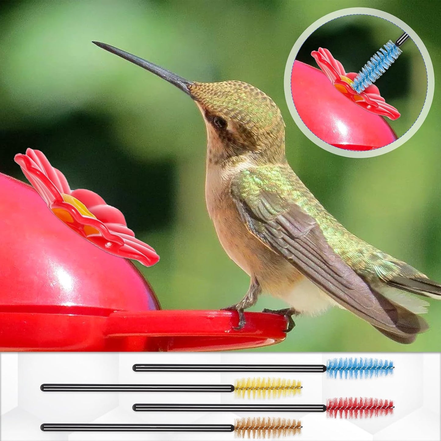 20 PCS Hummingbird Feeder Cleaning Brushes, Tiny Brushes for Cleaning Small Parts, Hummingbird Feeder Brush, Mini Brush for Narrow Small Bottles, Tubes, Jars