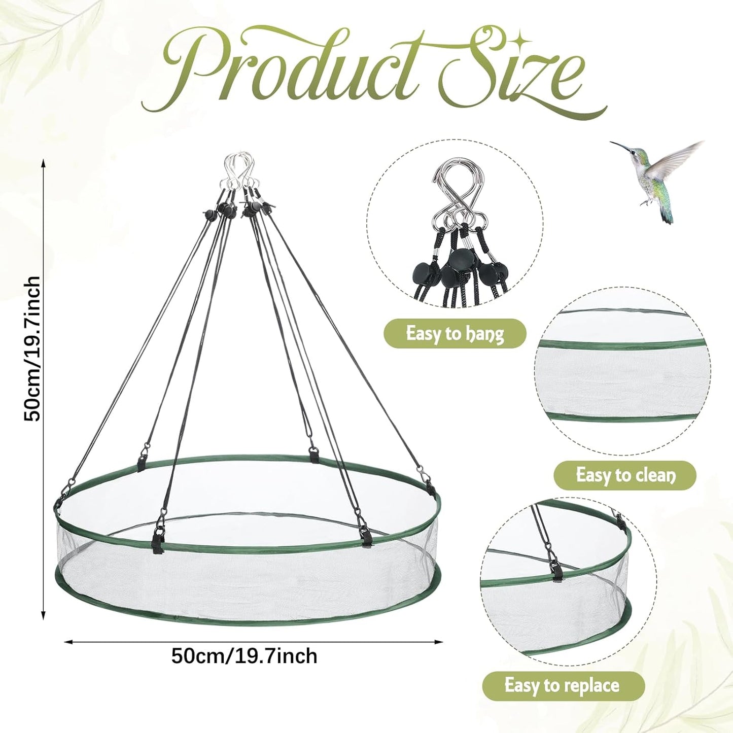 2 Pieces Universal Wild Bird Seed Catcher Hanging Hoop Platform Bird Seed Catcher Tray for Hummingbird Feeders Bee Feeder Outdoor Garden Accessories (24 Inch)