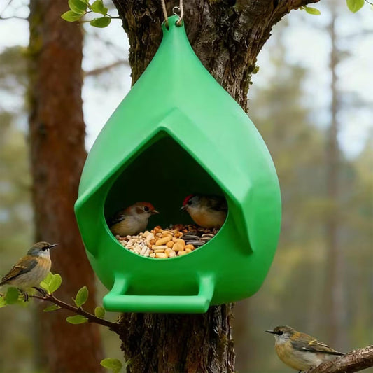 Hanging Bird Feeder, Large Capacity Wild Bird Feeding Station with She