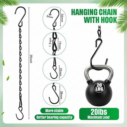 EBOOT 2 Pcs Hanging Chain for Bird Feeders, Planters, Lanterns and Ornaments (35 Inch,Black)