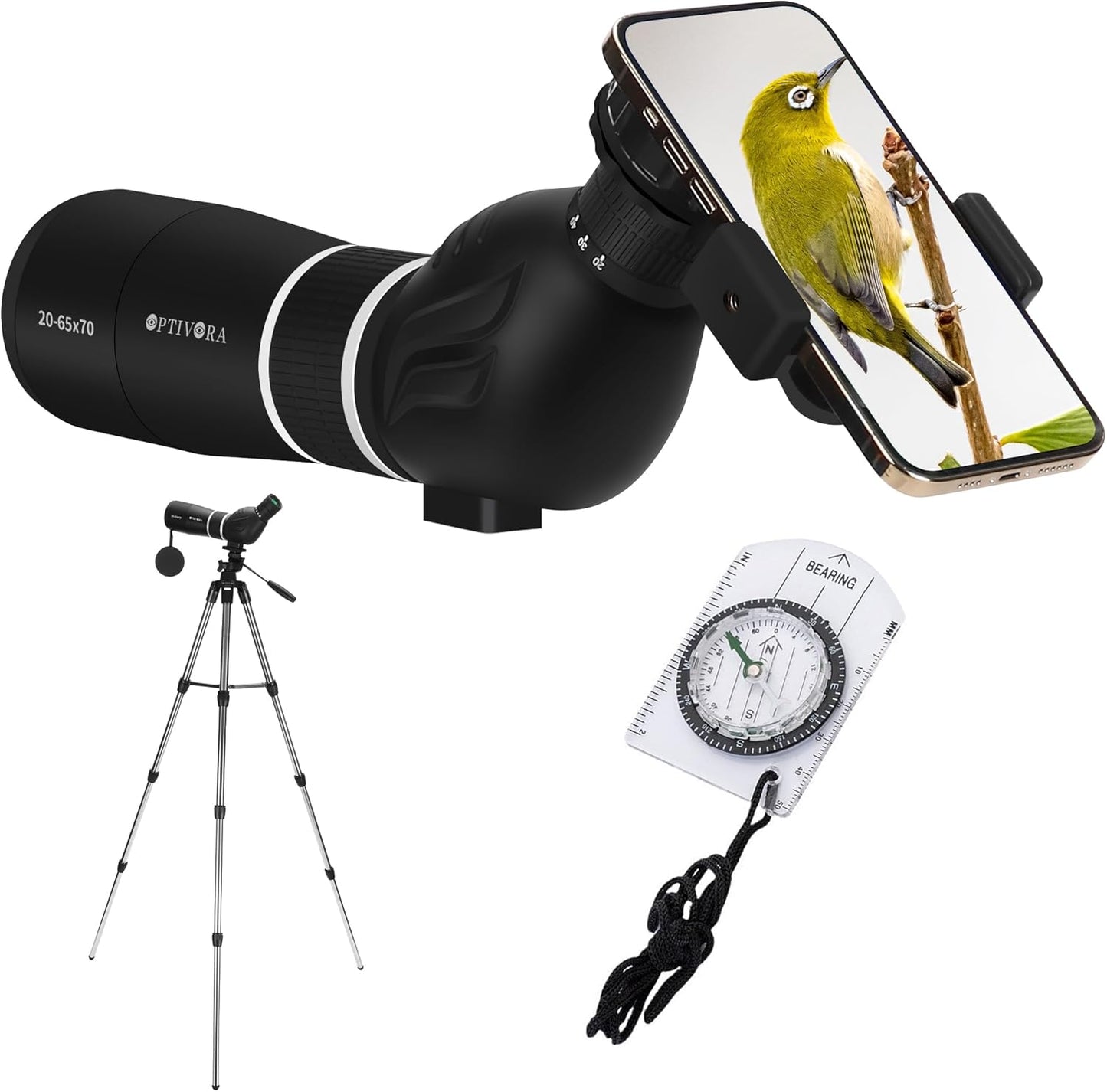 Spotting Scopes,20-65x70 Spotting Scope with Tripod,Phone Adapter and 