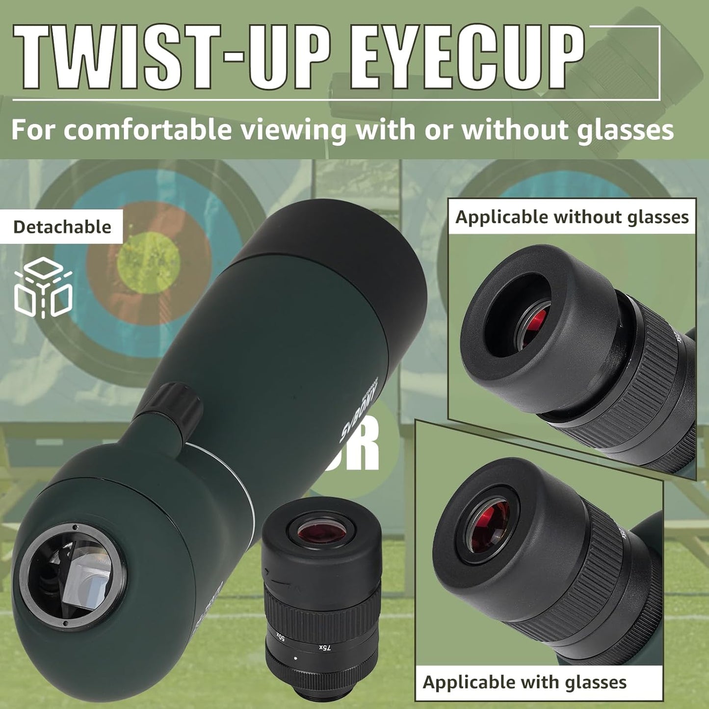SVBONY SV28 Plus Spotting Scopes with Tripod, Angled Spotter Scope with Upgraded Phone Adapter, IP65 Waterproof Fogproof Long Range Spotting Scope for Target Shooting, Birding