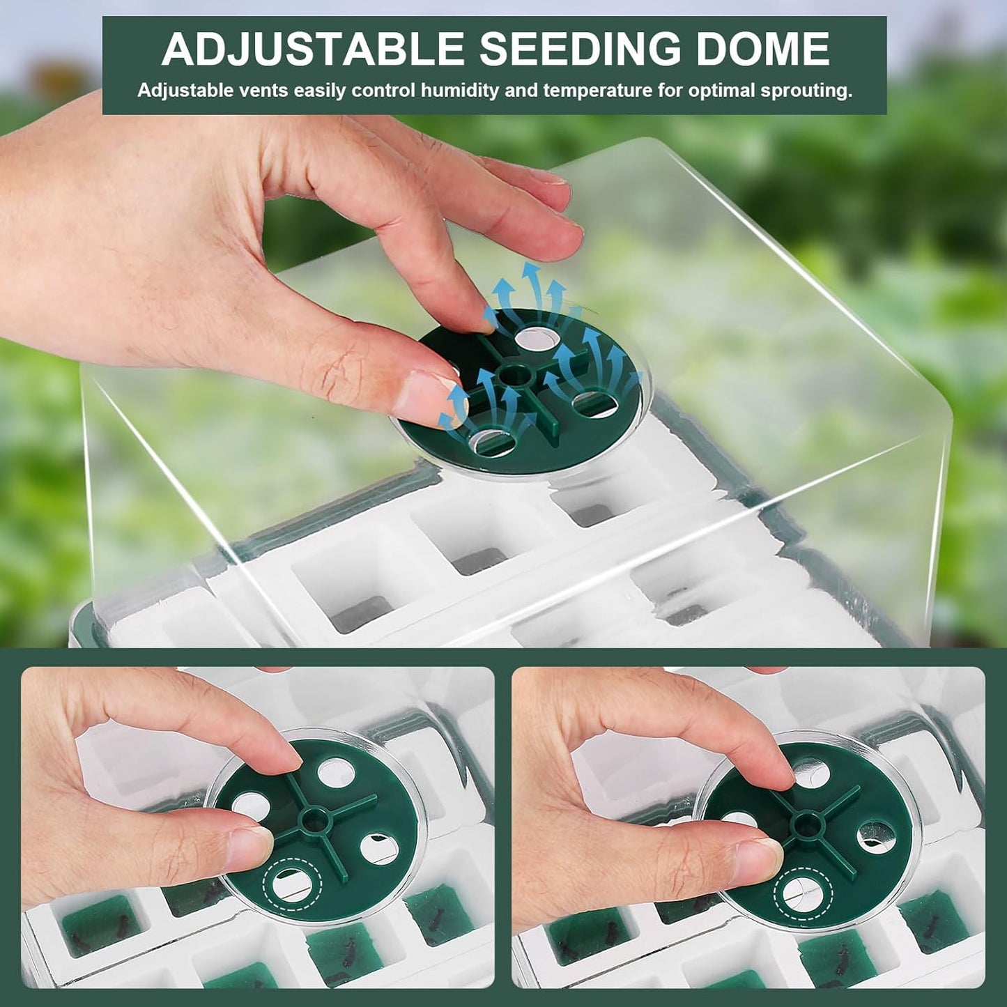 Sondiko Silicone Seed Starter Tray, 48-Cell Reusable Seed Starter Kit,