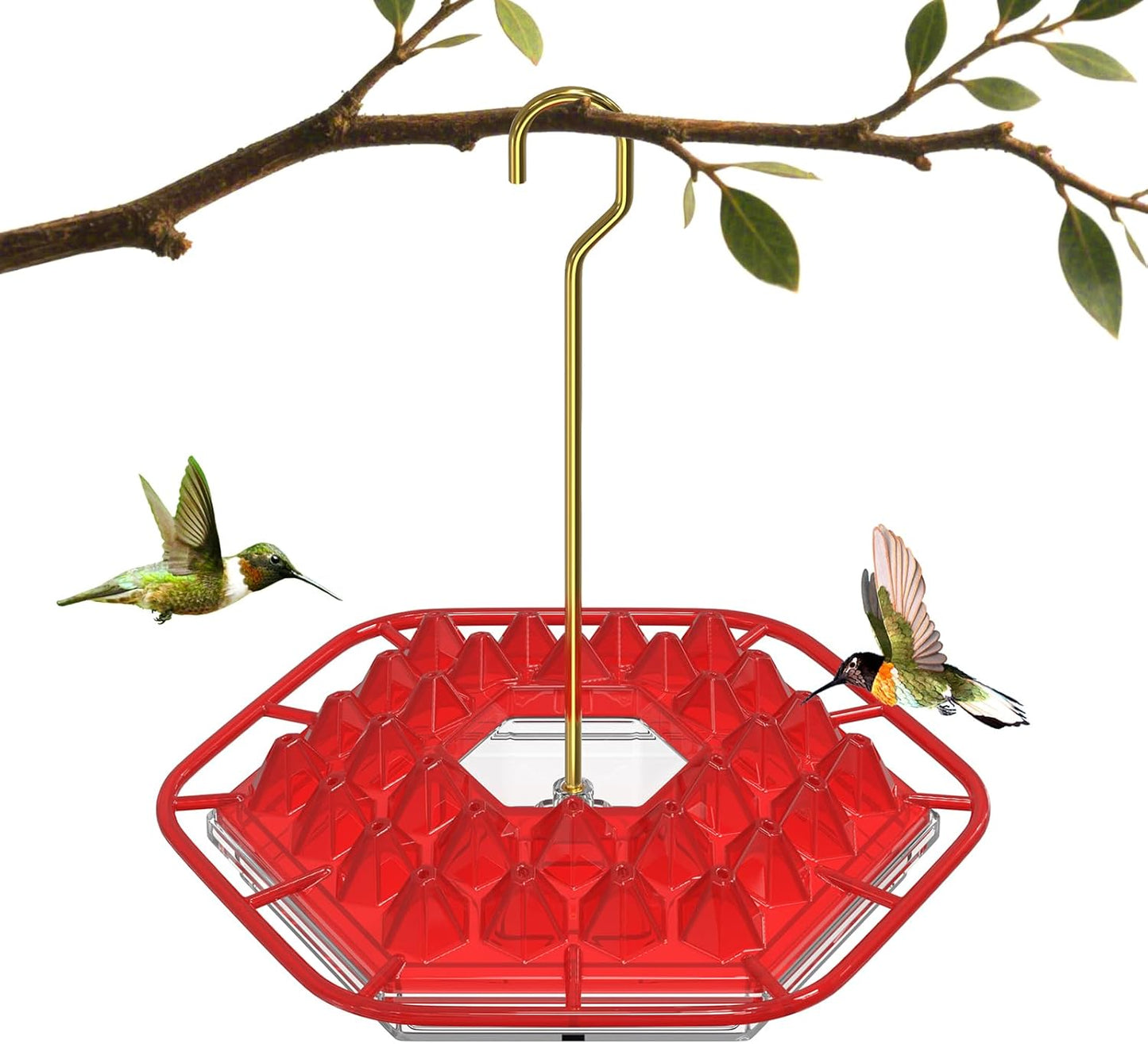 1-Pack 12oz Hummingbird Feeders for Outdoor – 30 Feeding Ports, Leak-P
