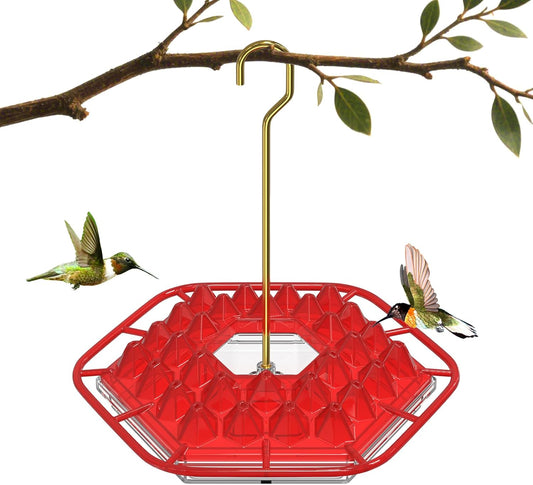 1-Pack 12oz Hummingbird Feeders for Outdoor – 30 Feeding Ports, Leak-P
