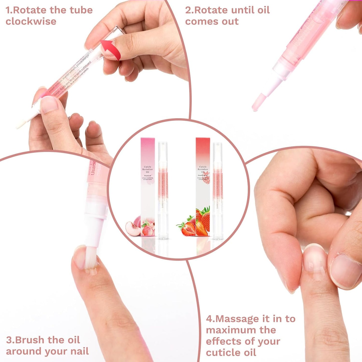 Meschett 2PCS Cuticle Oil Pens for Nail Care,Cuticle Revitalizer Oil P