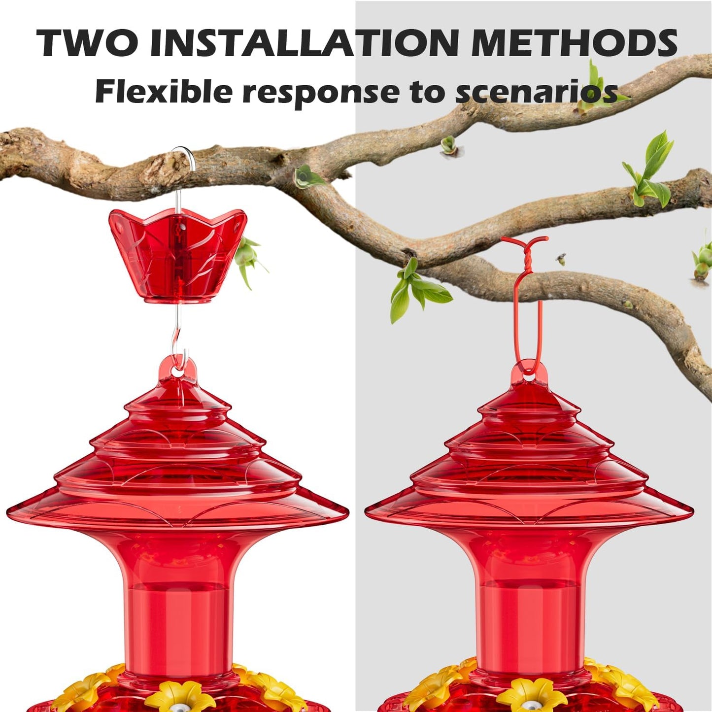 Birdream Hummingbird Feeder for Outdoors Hanging, 20 OZ Humming Birds 