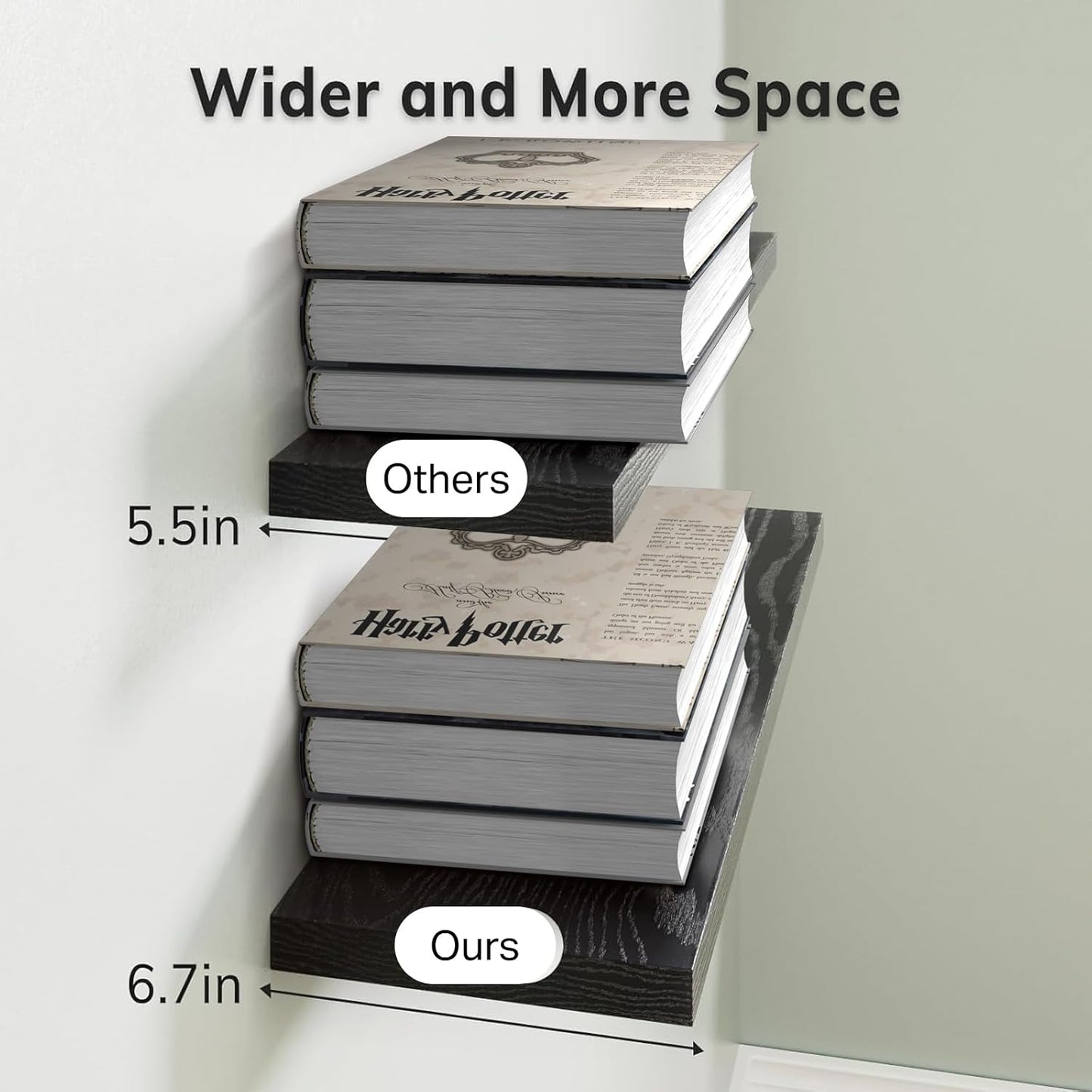 BAYKA Floating Shelves for Wall, Wall Mounted Rustic Wood Shelves for 