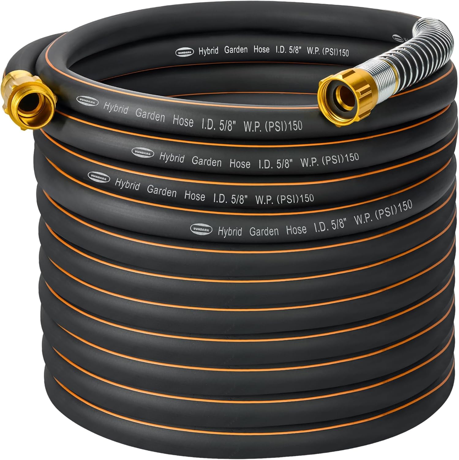 5/8 in. × 75 ft. High Flow Heavy Duty Garden Hose Flexible Hybrid Rubb