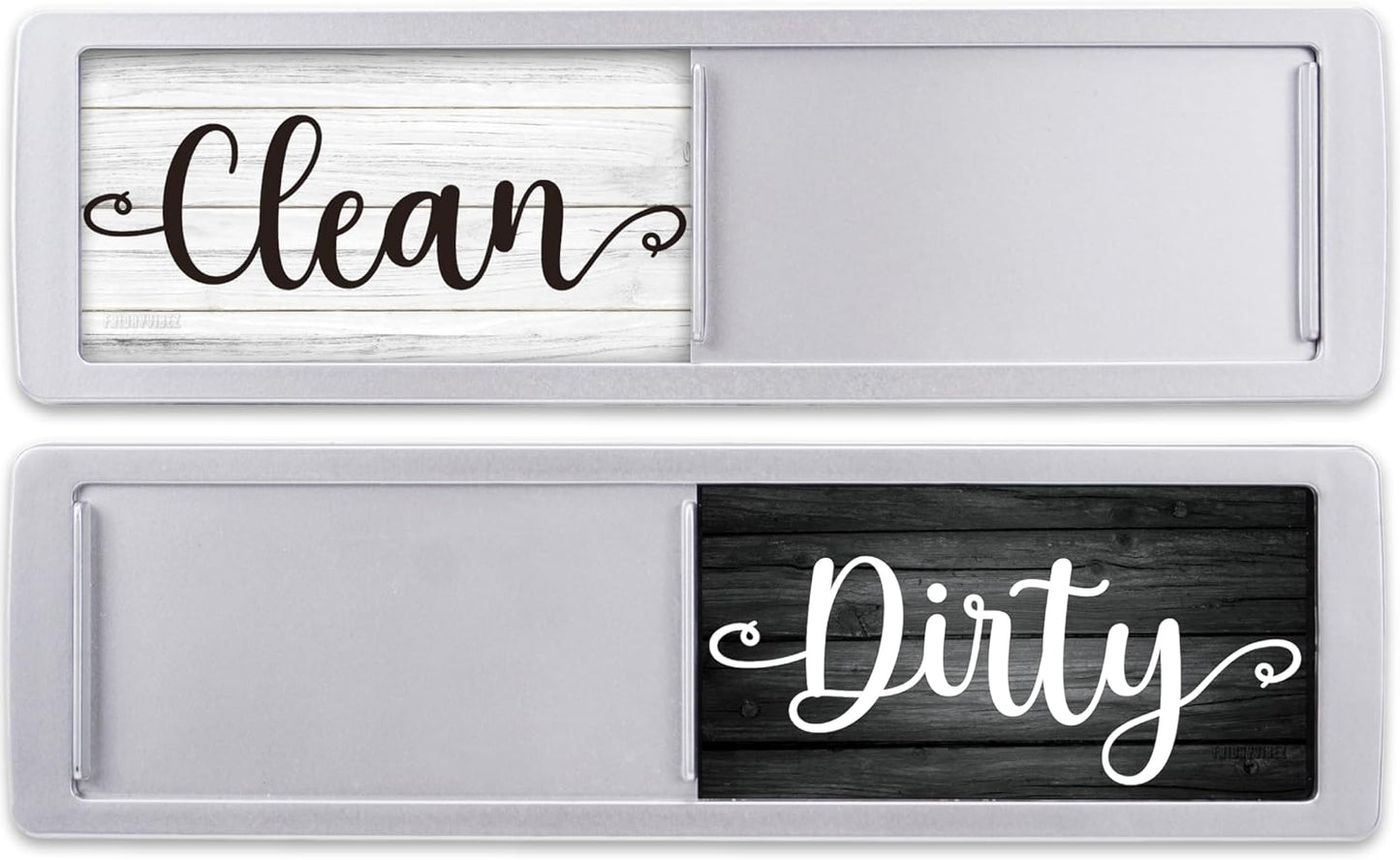 Dishwasher Magnet Clean Dirty Sign - Magnetic Signs That Say Clean/Dirty - Optional Sticker Adhesive for Non-Metal Stainless Steel Dish Washers - Dark Farmhouse