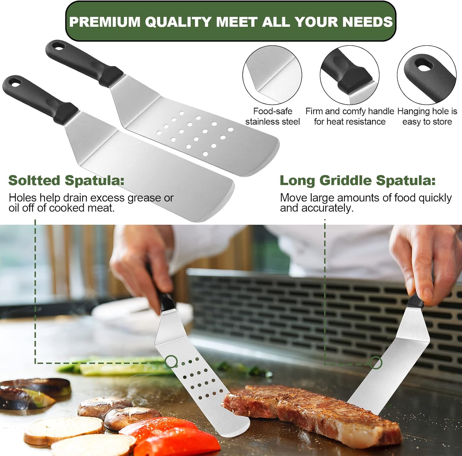18PCS Griddle Accessories Kit, Flat Top Grill Accessories Set for Blac