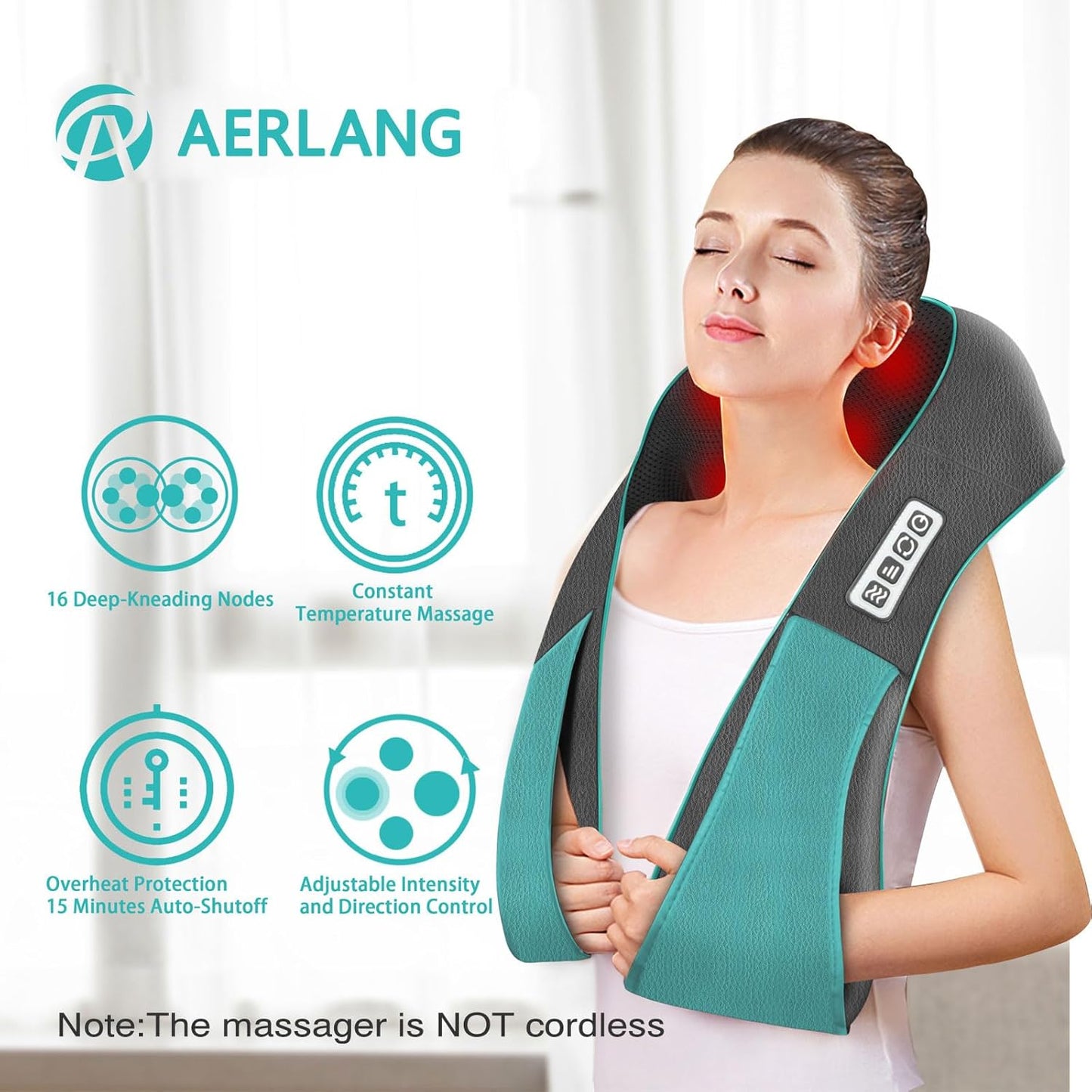 AERLANG Fathers Day Dad Gifts Neck Massger,Shiatsu Neck and Back Massa