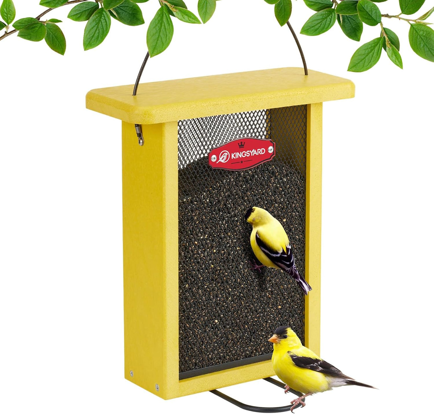 Kingsyard Finch Feeder for Outside Hanging, Metal Mesh Bird Feeders fo