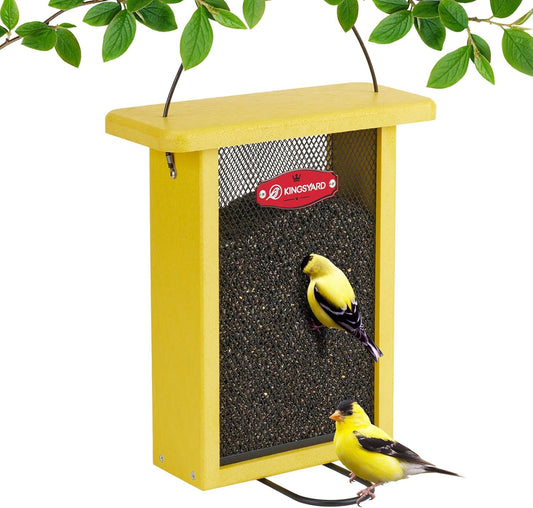 Kingsyard Finch Feeder for Outside Hanging, Metal Mesh Bird Feeders fo