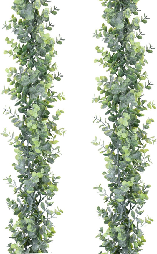 DearHouse Faux Eucalyptus Garland Plant, 2 Pack Artificial Vines Hangi