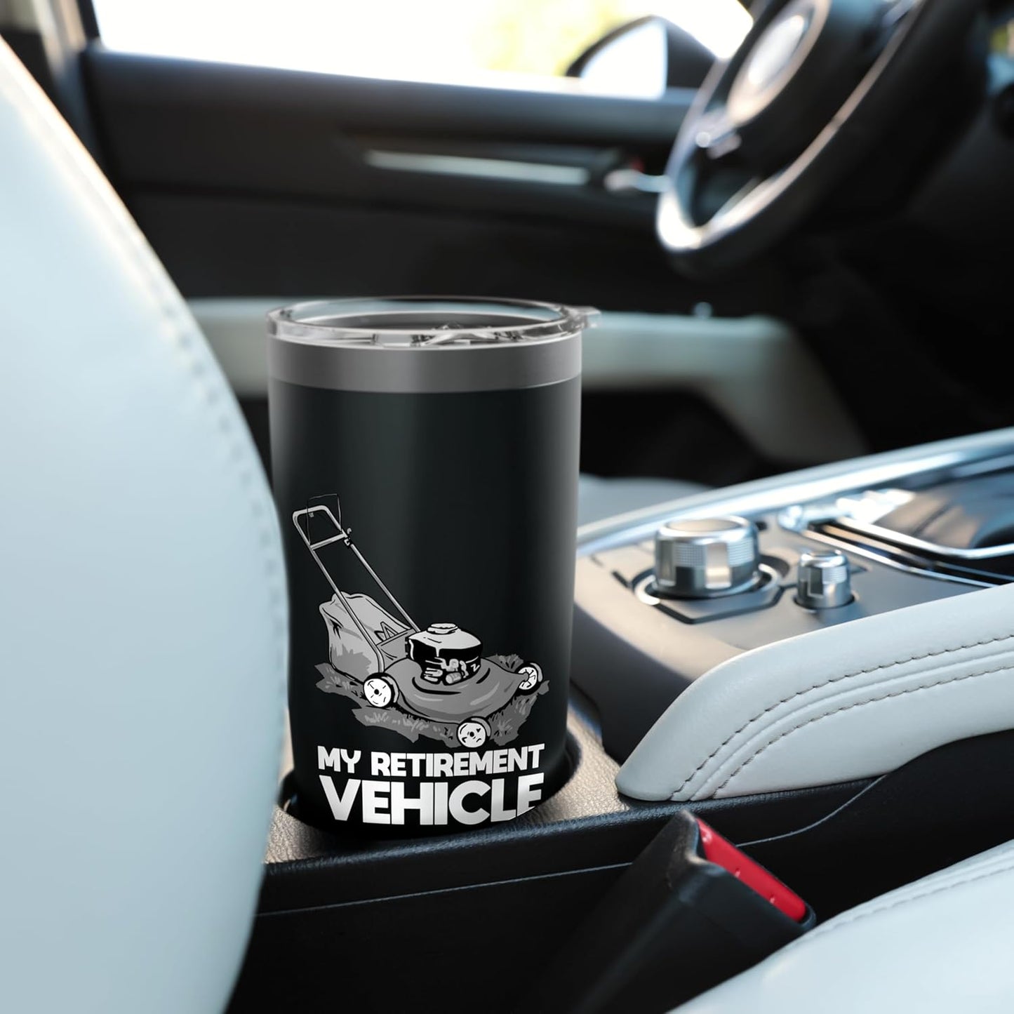 My Retirement Vehicle Funny Lawn Mower Gardening Retired Stainless Steel Insulated Tumbler