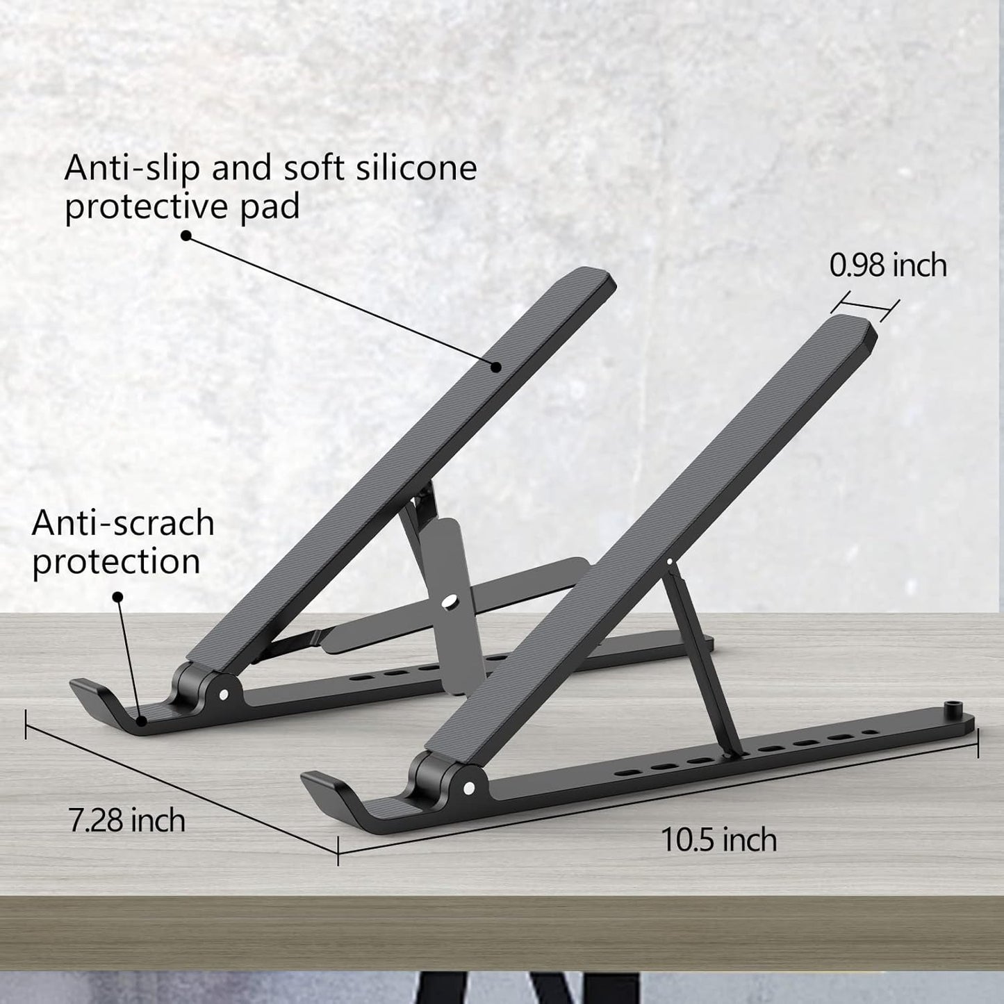 Laptop Stand for Desk, Adjustable Laptop Riser ABS+Silicone Foldable P