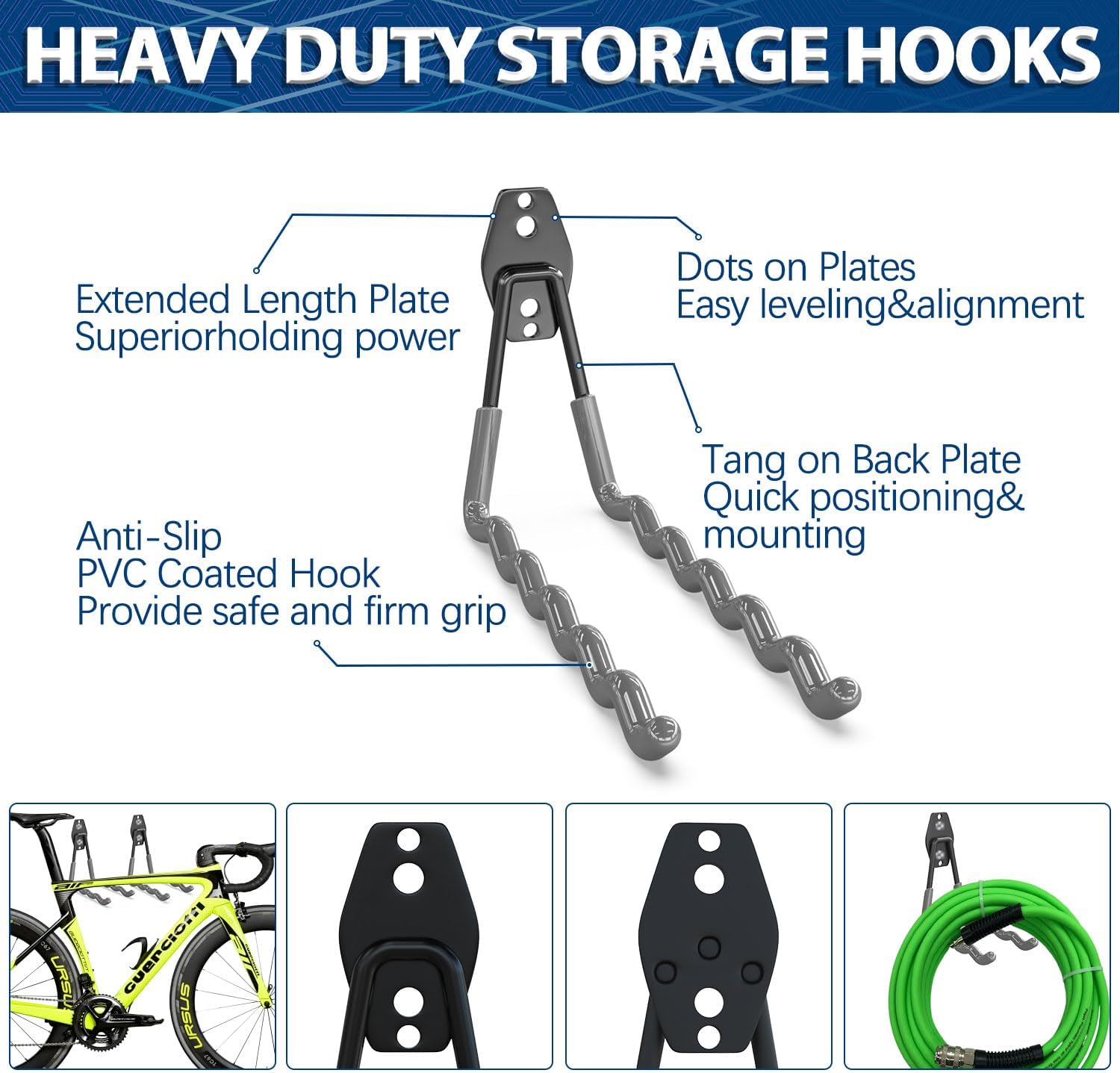 3-H Garage Wall Hooks 20 Pack, Garage Hooks Heavy Duty with Extra Weld