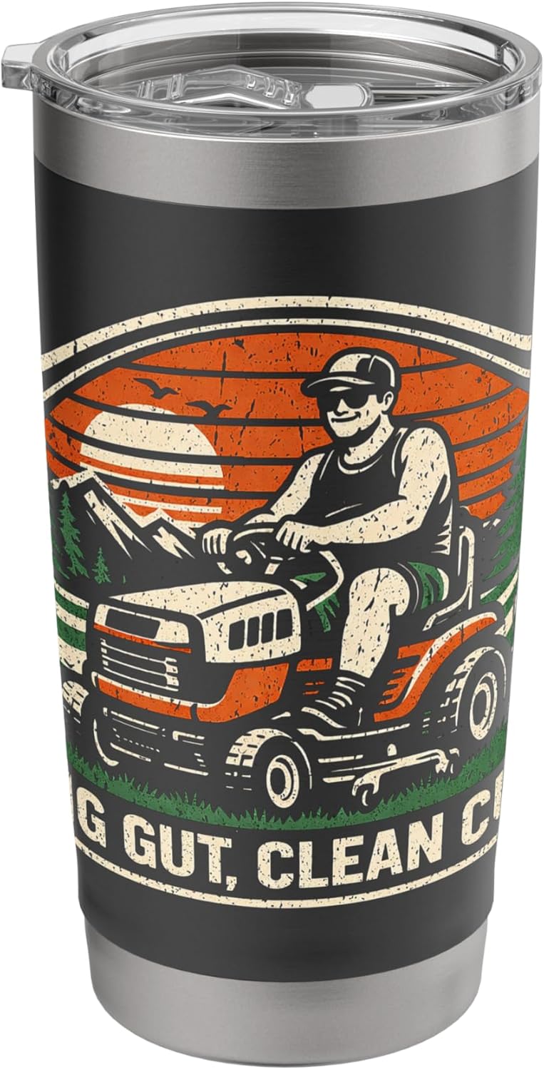 Funny Lawn Care Ride on Lawn Mower Dad Bod Father's Day Stainless Steel Insulated Tumbler