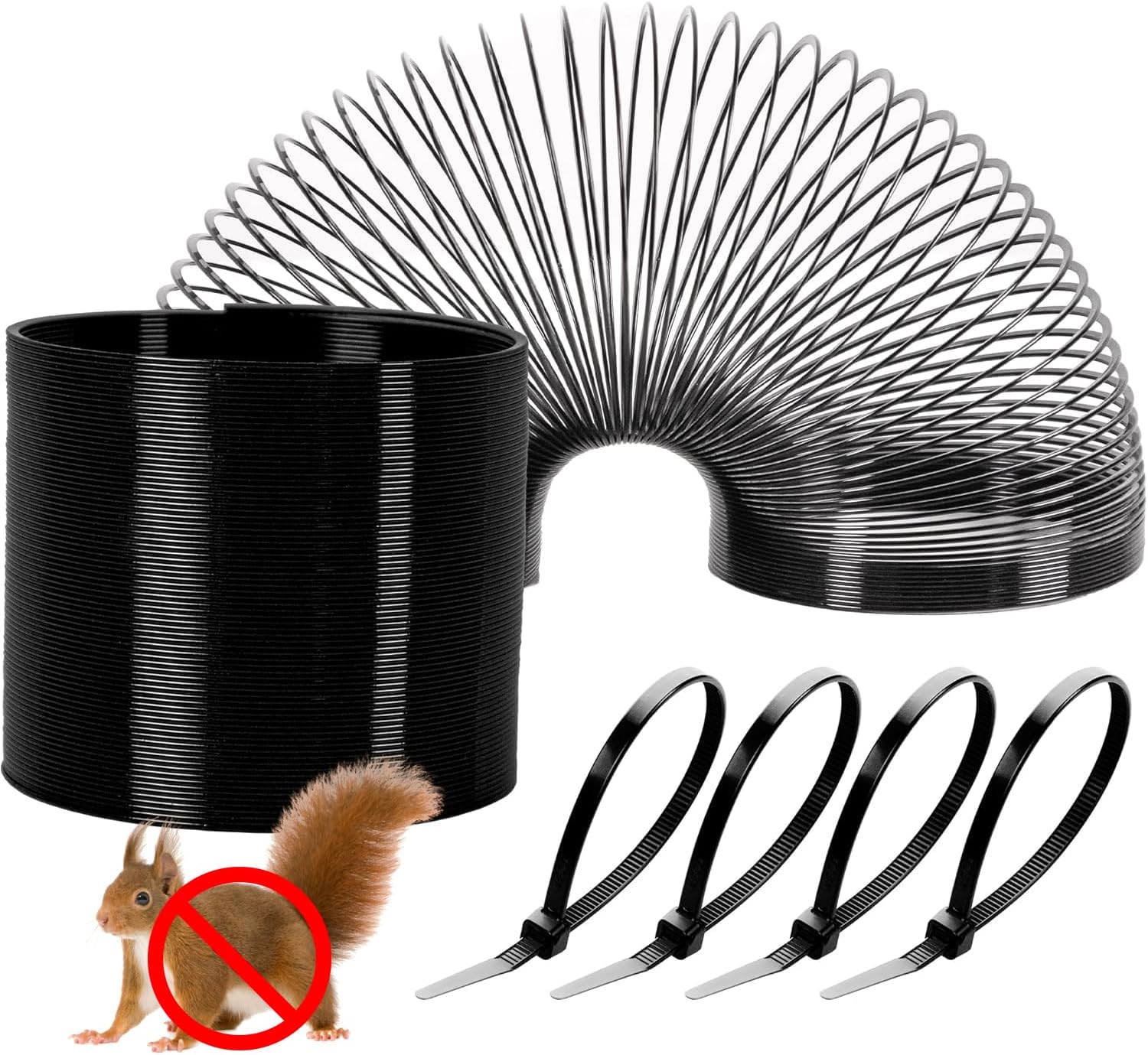 Foneso Squirrel Proof Spring Device 2 PCS, Metal Squirrel Baffle Barri