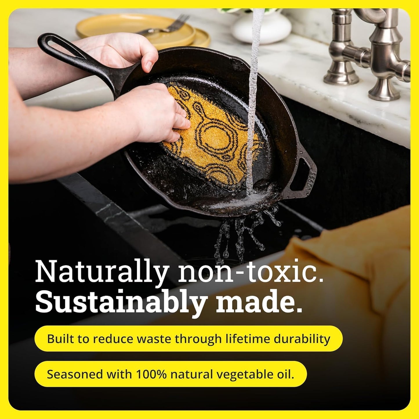 Lodge Seasoned Cast Iron Skillet - PFAS-Free, Non-Toxic Cookware - Use