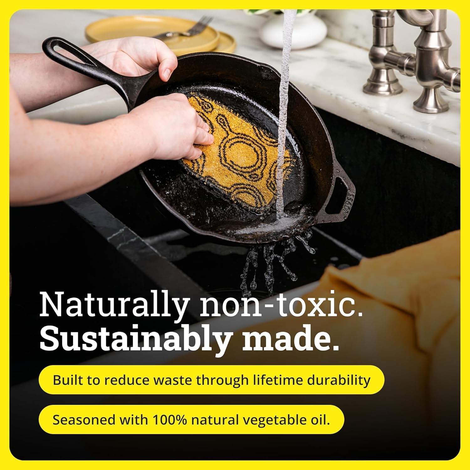 Lodge Seasoned Cast Iron Skillet - PFAS-Free, Non-Toxic Cookware - Use