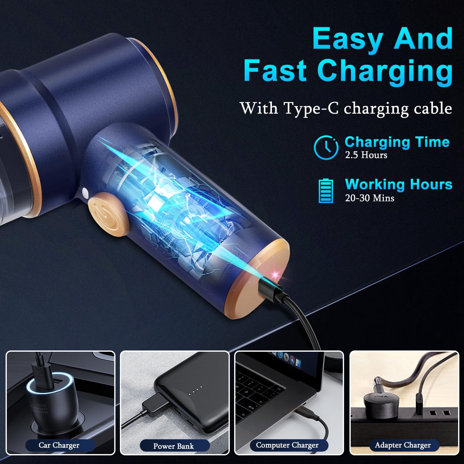 KMM Handheld Car Vacuum Cleaner, 9000Pa Vacuum Cleaner and Air Duster,