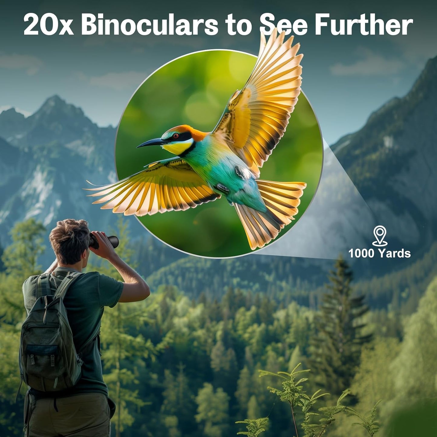 20x52 Binoculars for Adults High Powered - OPAITA HD Binoculars Clear View with Low Light Vision - Professional Binocular for Bird Watching Cruise Hunting Stargazing Football Travel