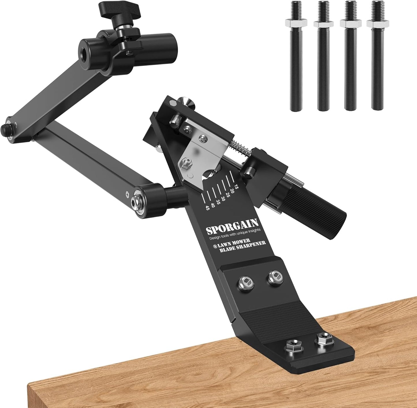 [Updated] Lawn Mower Blade Sharpener 15°-45° Adjustable Frame with Bal