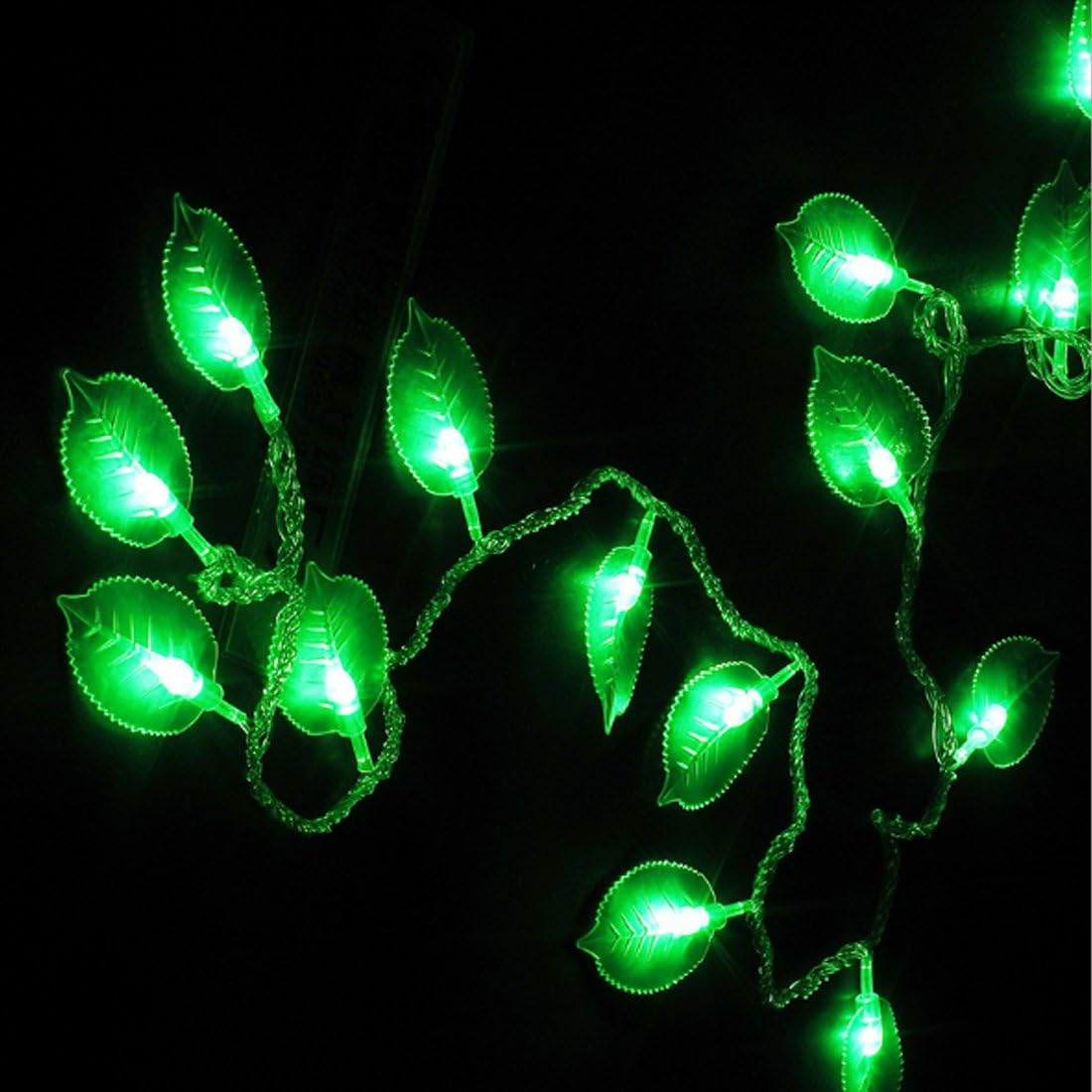 Solar Green Leaf String Lights,20LEDs 8Ft Solar Powered Fairy Lights String Lights for Bar,Restaurant,Home,Gardens,Park,Patios Decoration,Party,Wedding,Xmas,Chinese New Year,Spring Festival.