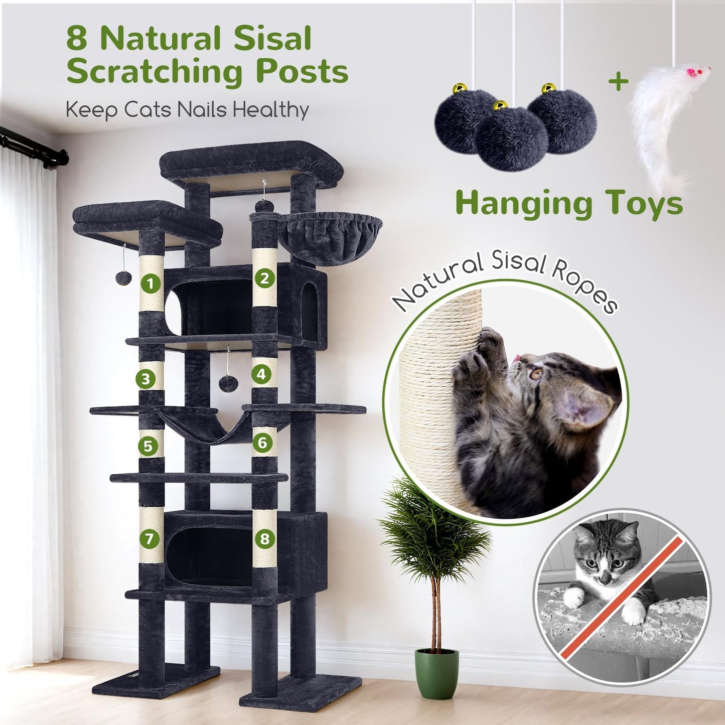 Globlazer XXL Giant Cat Tree, 83 Inch Heavy Duty Tall Cat Tower for In