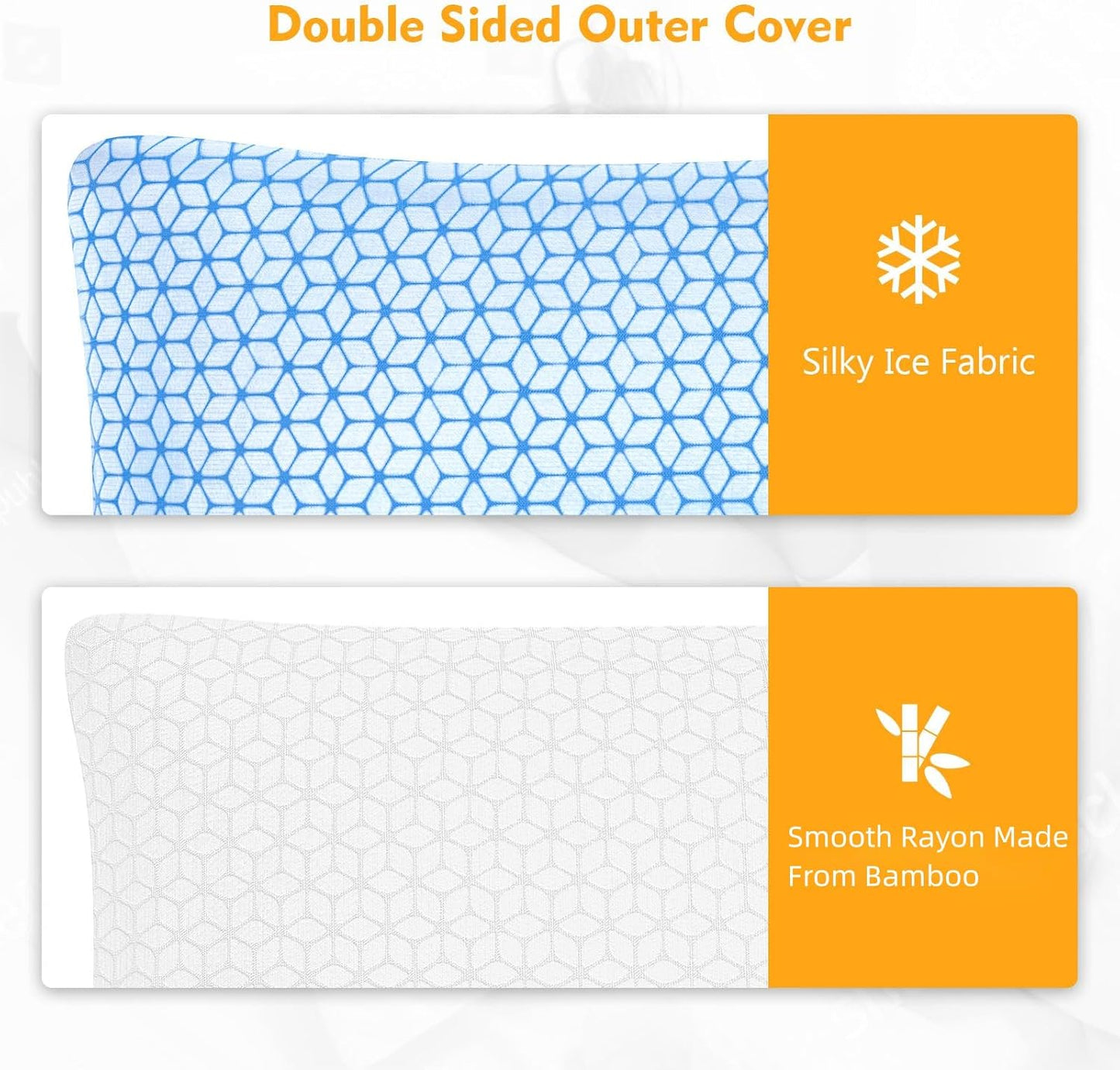 Shredded Memory Foam Pillows King Size Set of 2, Cooling Pillow Firm a
