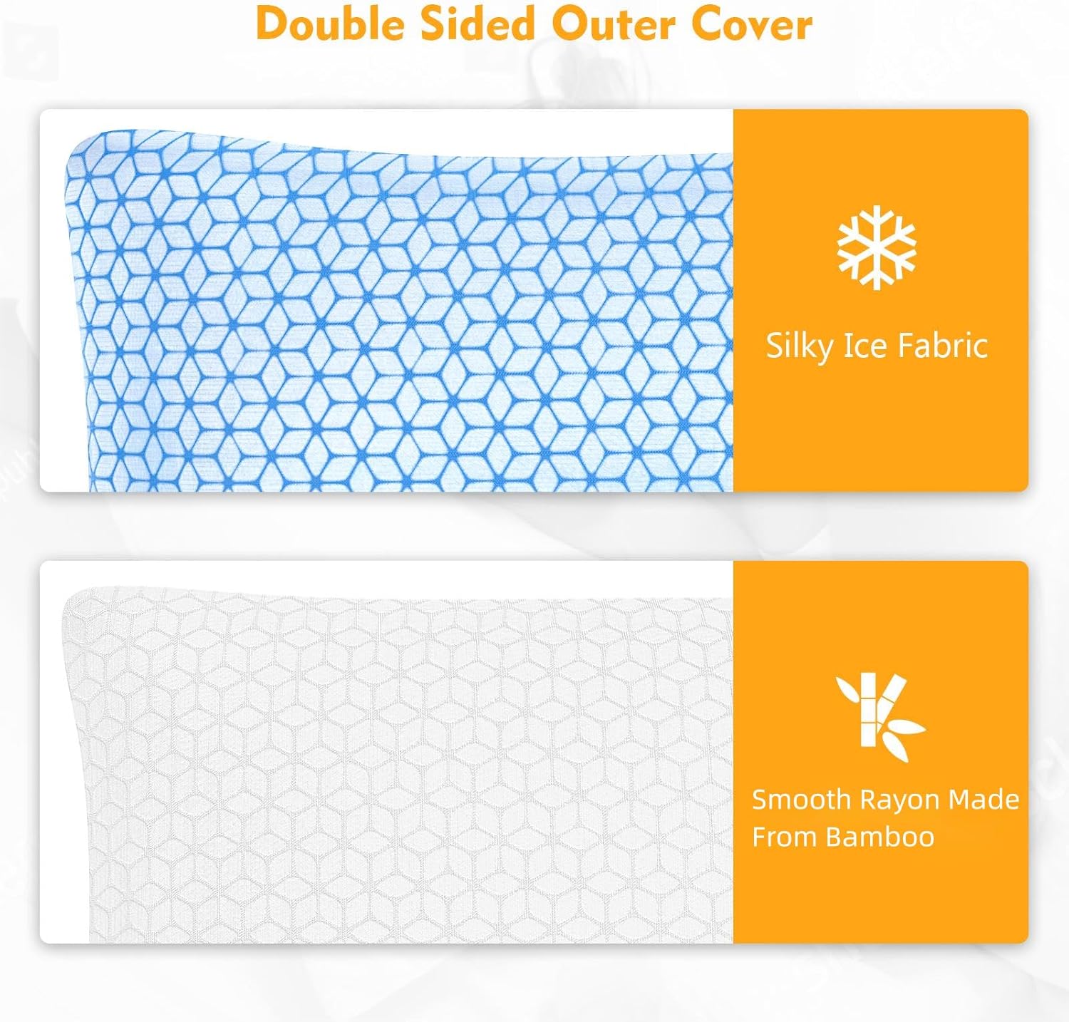 Shredded Memory Foam Pillows King Size Set of 2, Cooling Pillow Firm a