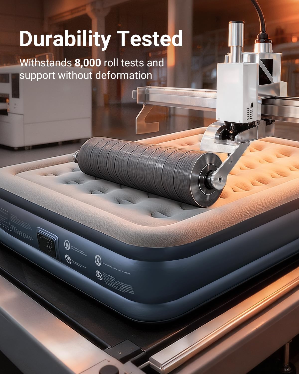 iDOO Queen Air Mattress with Built in Pump, 18 Raised Comfort Inflatable Blow up Mattress, Upgraded Four Chamber Portable Air Bed for Camping, Guests and Home, Colchon Inflable, 650 lbs Max