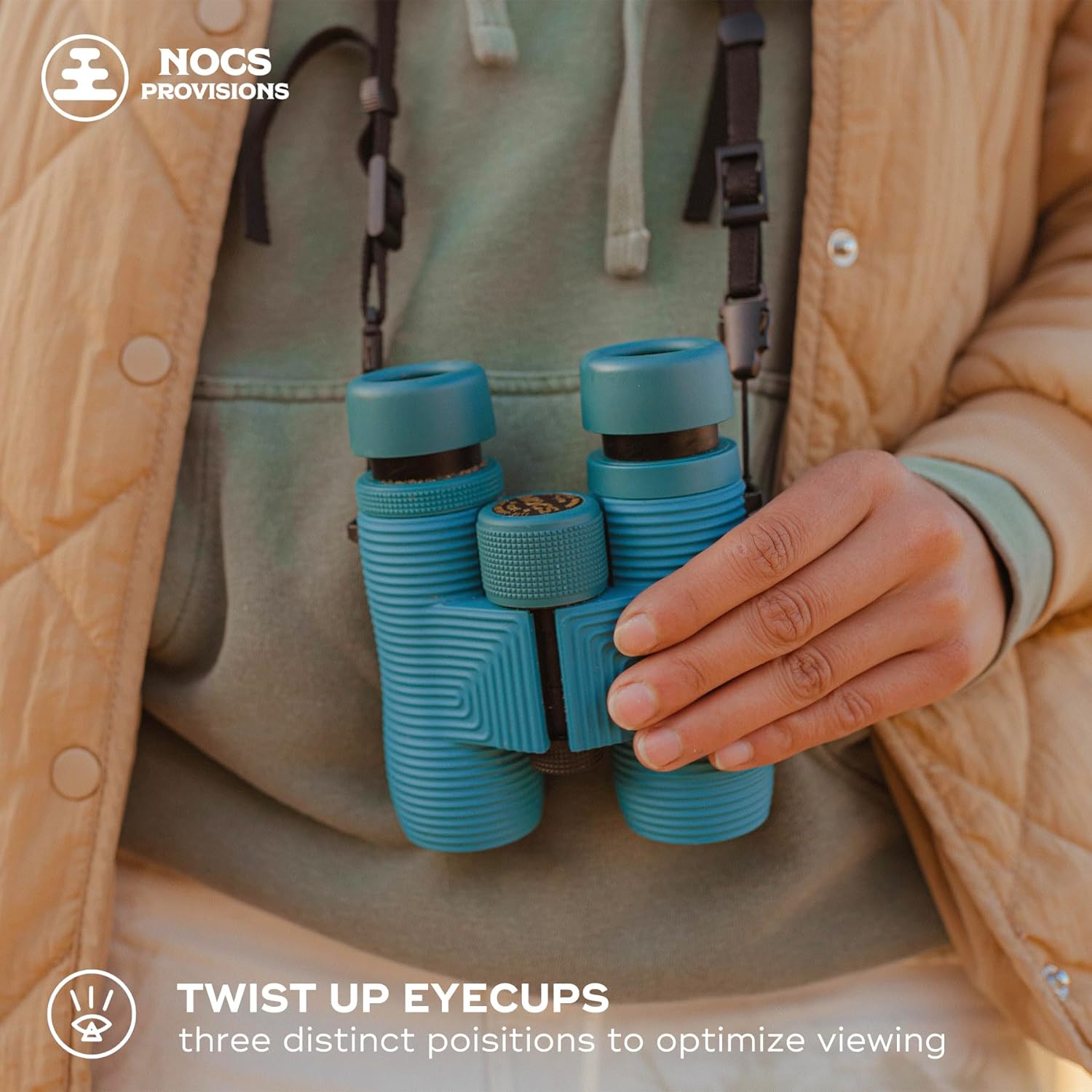 Nocs Provisions Field Issue Compact 8x32 Waterproof Binoculars, Shockp