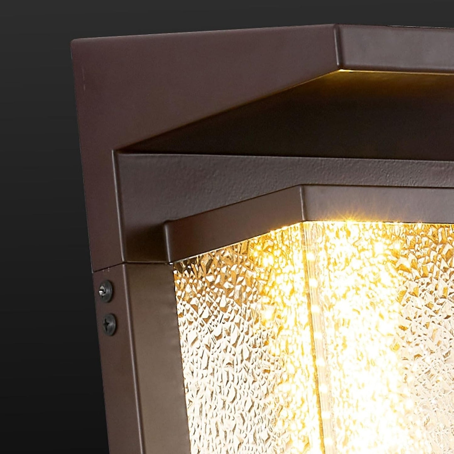 Modern Solar LED Outdoor Wall Light Sconce, IP65 Waterproof Die-Cast Aluminum Glass Exterior Wall Lamp Dusk to Dawn Lighting Fixture for Garden Patio Porch Balcony Landscape Cottage