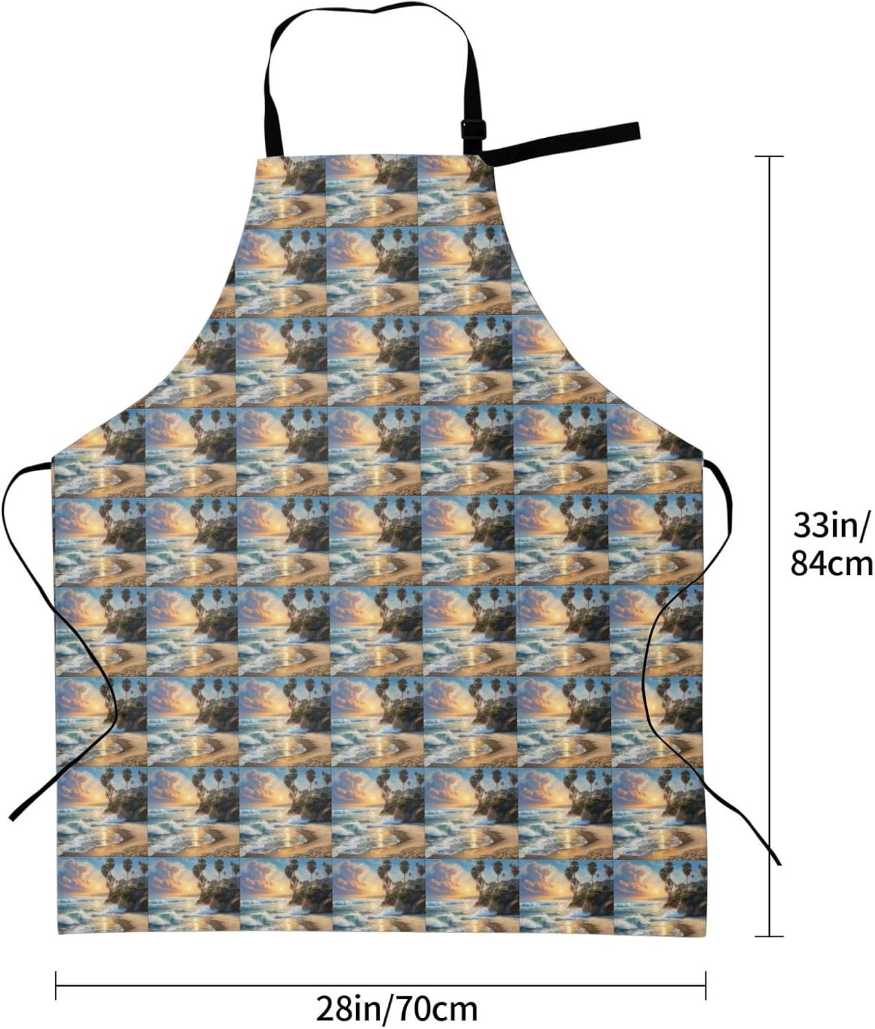 YANYU Palm Tree Print 28x33 In Kitchen Apron Stylish Chef Apron with Pockets for Cooking Baking Painting