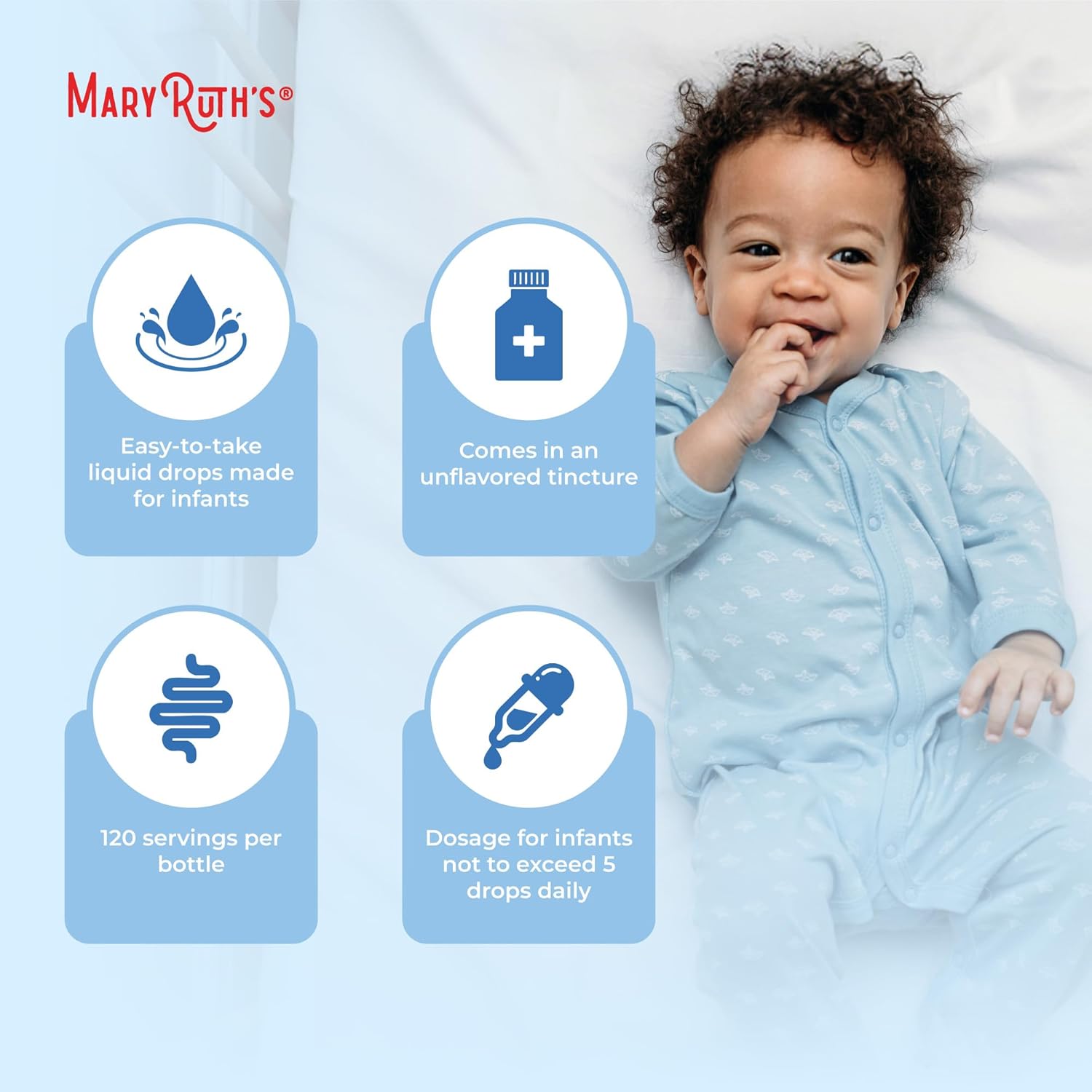 MaryRuth Organics USDA Organic Infant Liquid Probiotic Drops | Baby Es