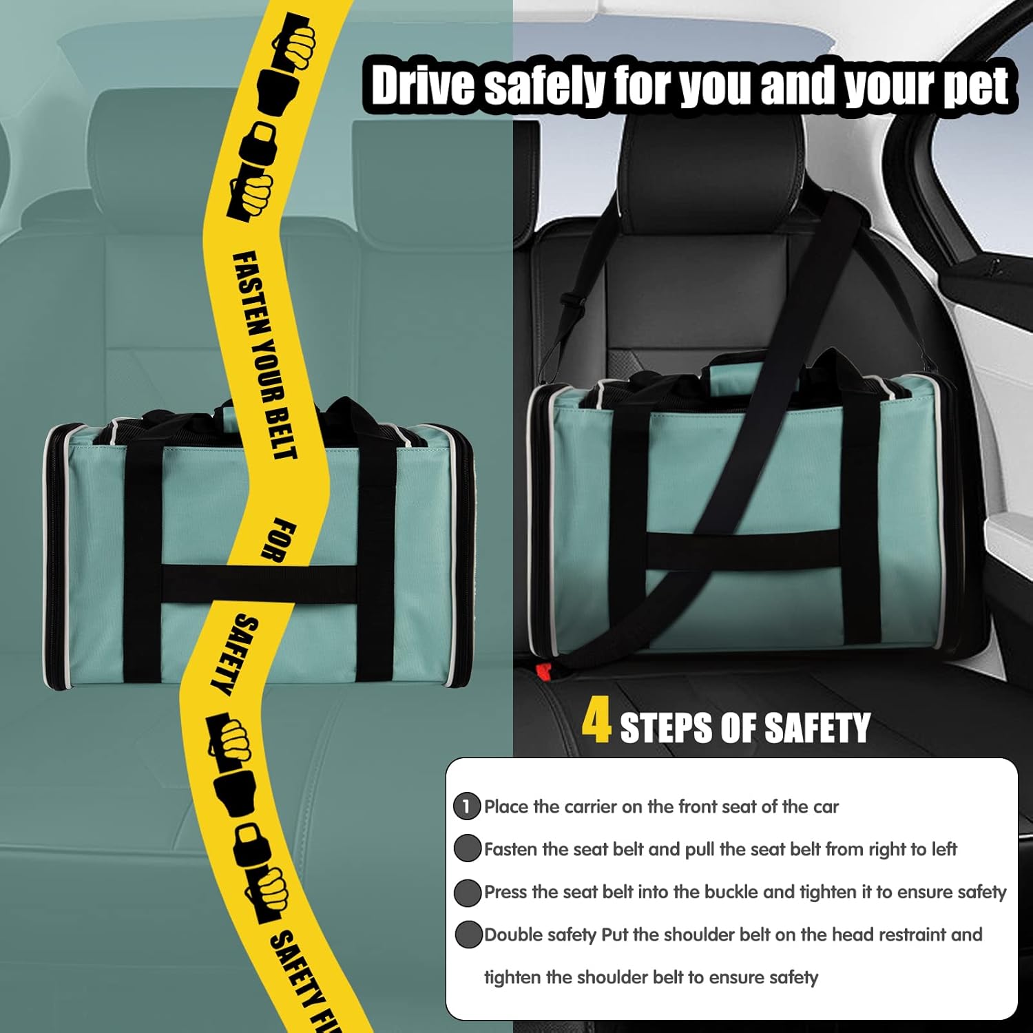 Cat Carrying Case Pet Dog Carrier Soft-Sided Cat Bag Airline Approved,