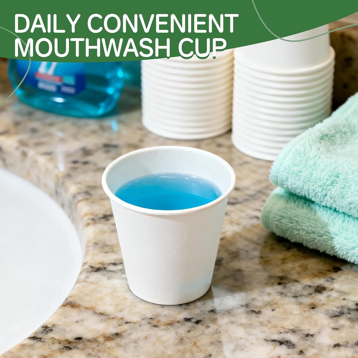 300 Pack 3 oz Bathroom Paper Cups, Small Coffee Cups, Disposable Mini Mouthwash Cups, Suitable for Bathroom, Market, Shops, Party, Picnic, Travel, and Events