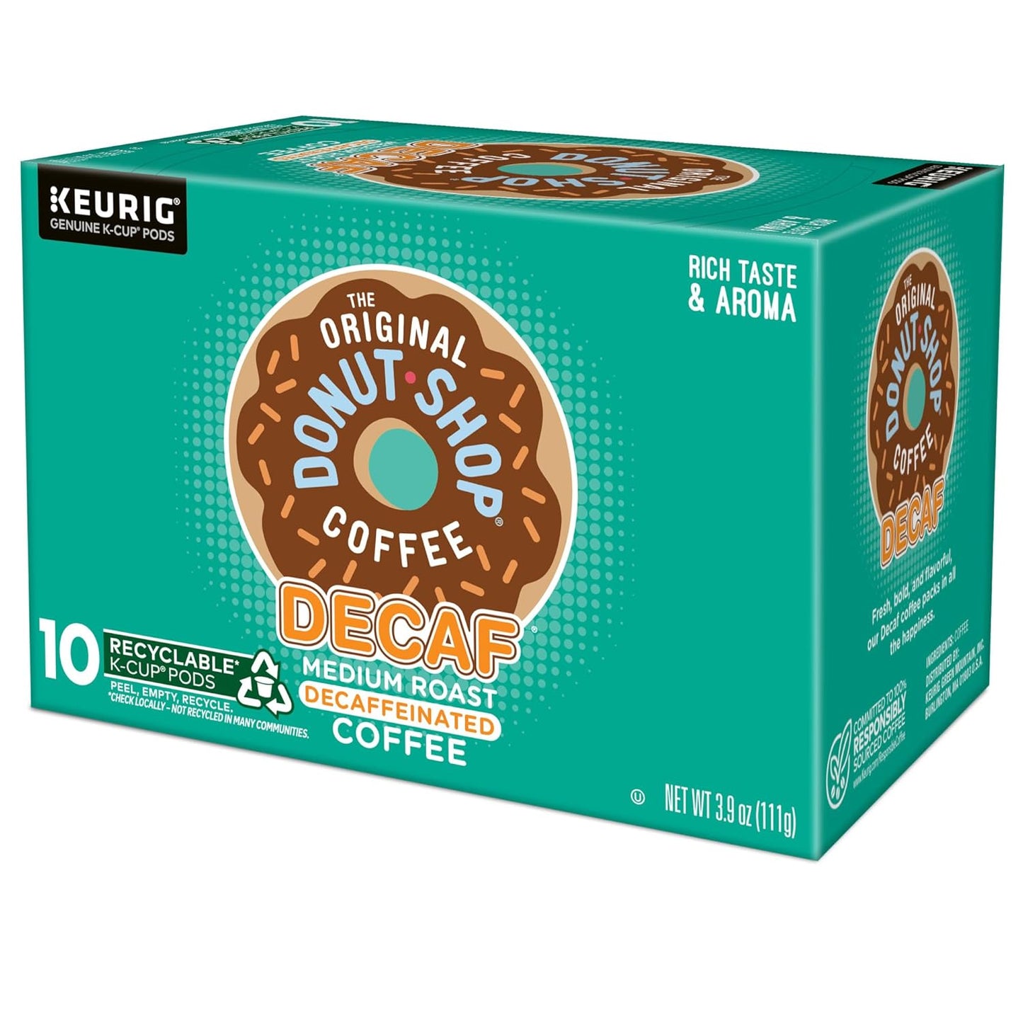 The Original Donut Shop Decaf Keurig Single-Serve K-Cup Pods, Medium Roast Coffee, 60 Count (6 Packs of 10)