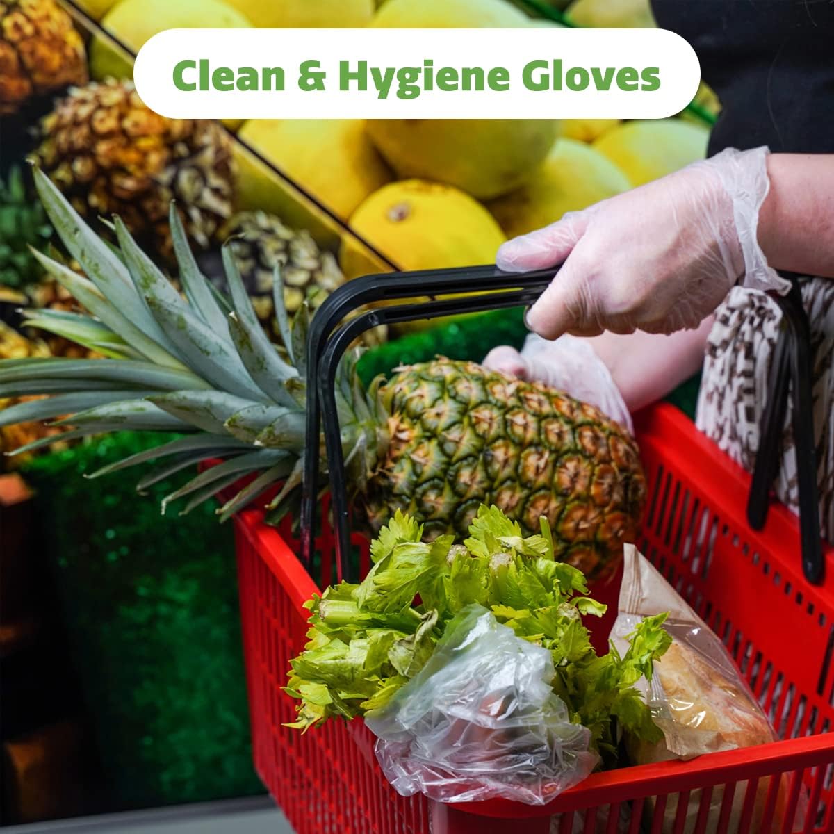 GUSTO Disposable Vinyl Gloves – Clear, Latex-Free, Powder-Free, BPA-Free – Safe for Food Handling, Cooking & Cleaning
