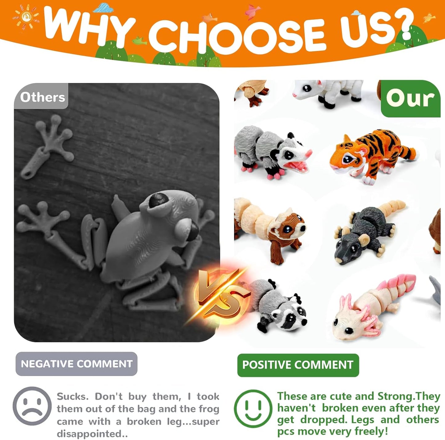 21 Pcs Mini 3D Printed Animal Statues - Movable Joints Realistic Collectible Figurines Set for Adults, Home Office Desk Decoration & Display