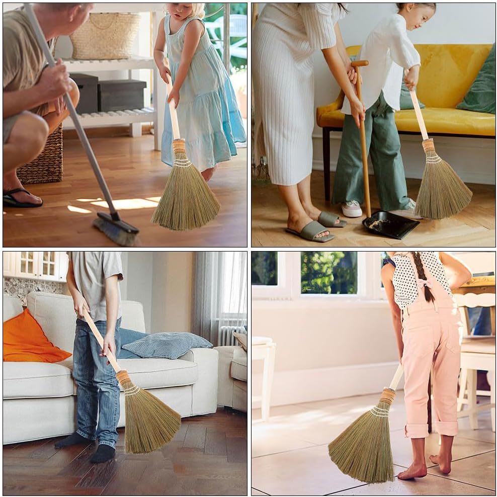 FAVOMOTO Natural Whisk Sweeping Broom Vietnamese Corn Broom with Wood 