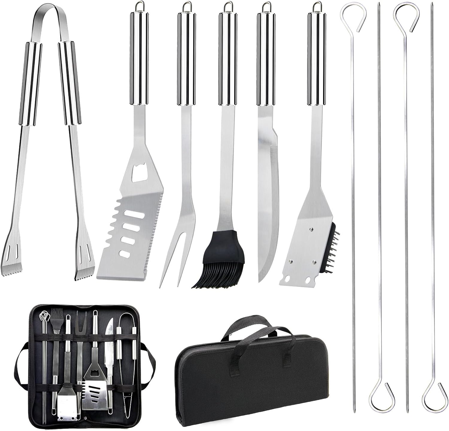 11Pcs Stainless Steel BBQ Grilling Accessories Set, Dad Gifts for Fath