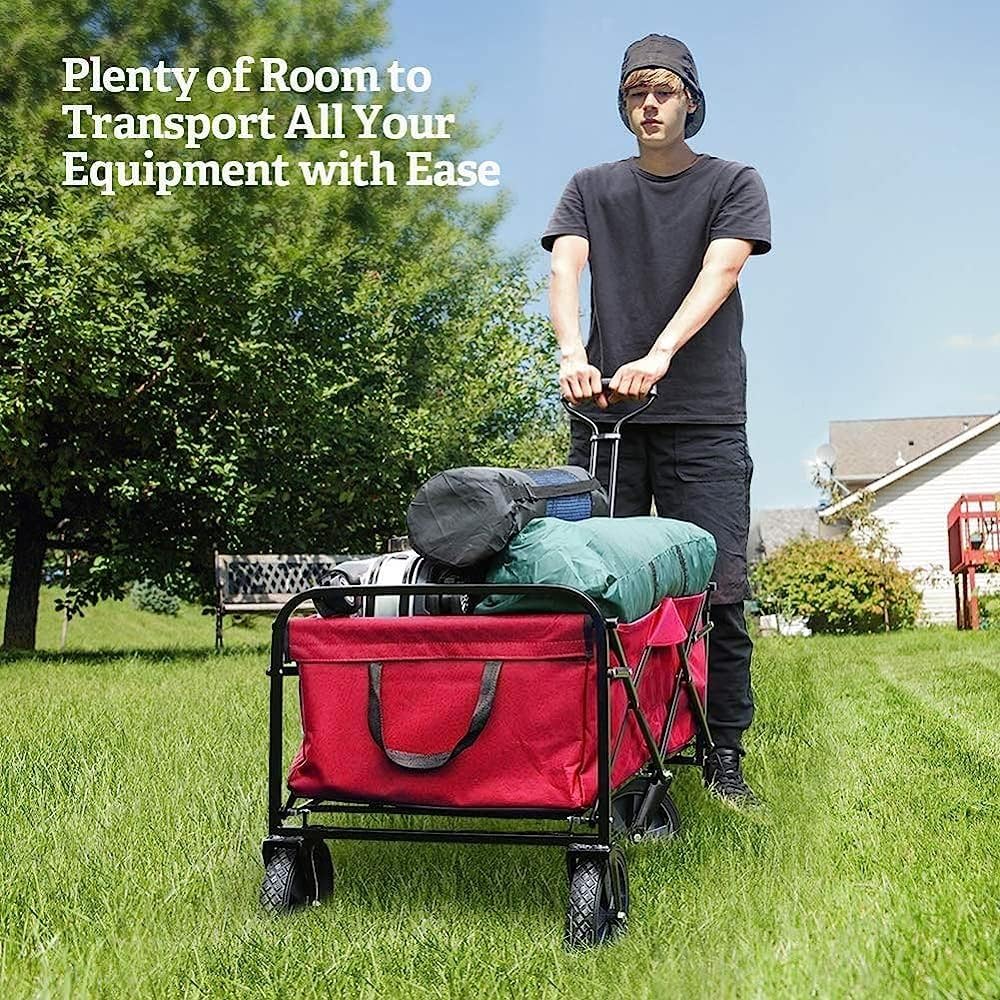 Handcart, Garden Trolley Foldable Cart Heavy Duty Festival Trolley Pul