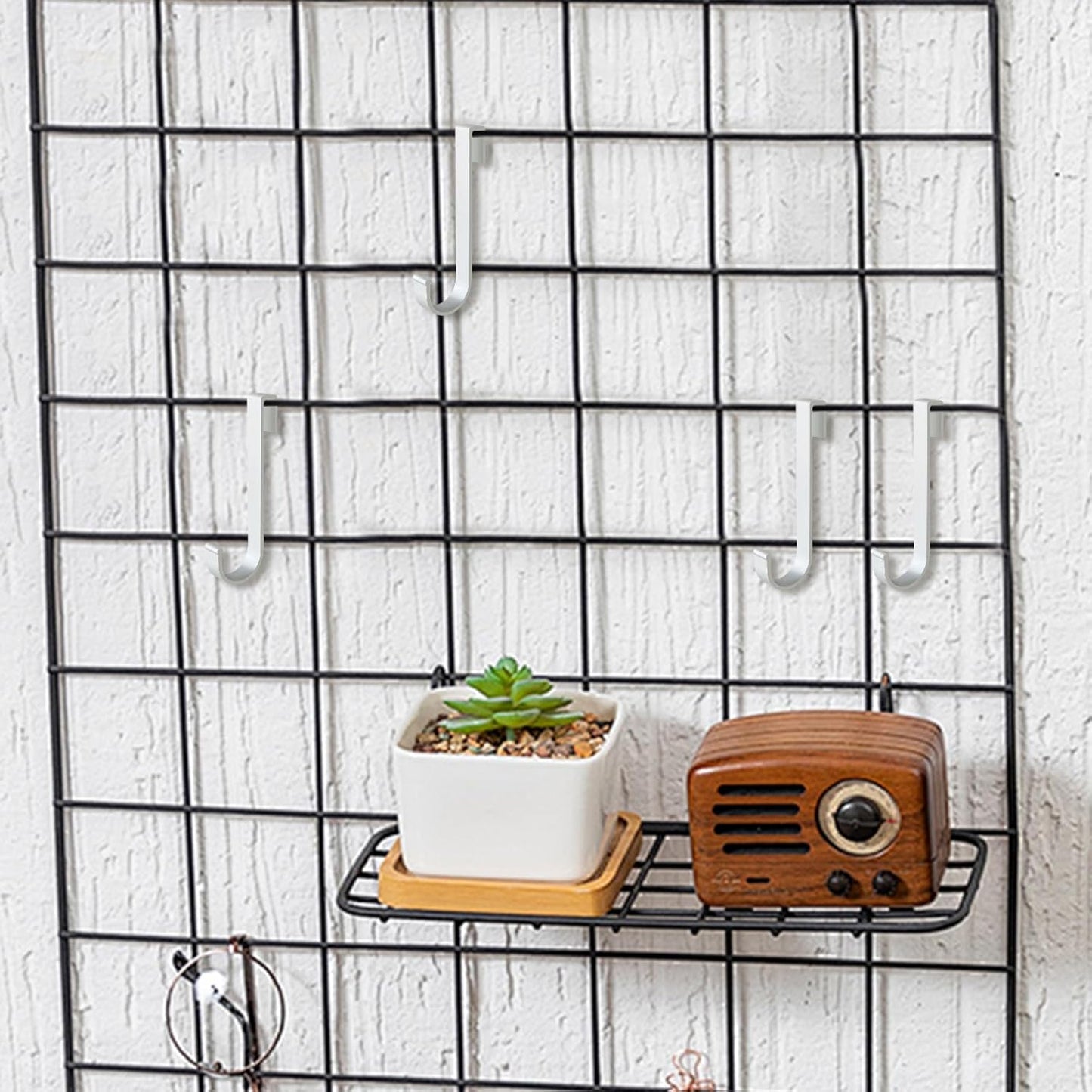 J Hook for Wire Shelving, 20pcs Aluminum Grid Hooks Heavy Duty S Hooks
