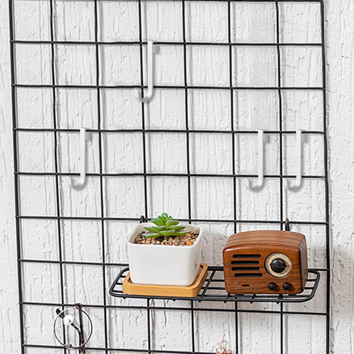 J Hook for Wire Shelving, 20pcs Aluminum Grid Hooks Heavy Duty S Hooks