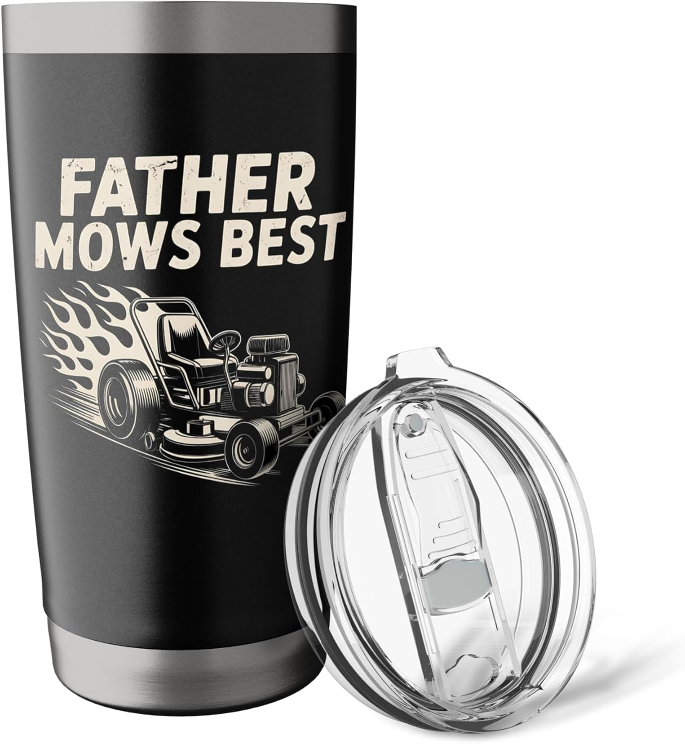 Father Mows Best Zero-Turn Mower, Funny Lawn Dad Joke Stainless Steel Insulated Tumbler